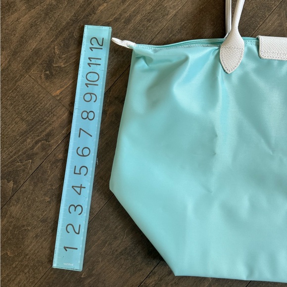 NEW ✨RARE COLLECTOR LONGCHAMP X SARAH MORRIS 2014✨ Baby Blue / Turquoise / White - Picture 9 of 12